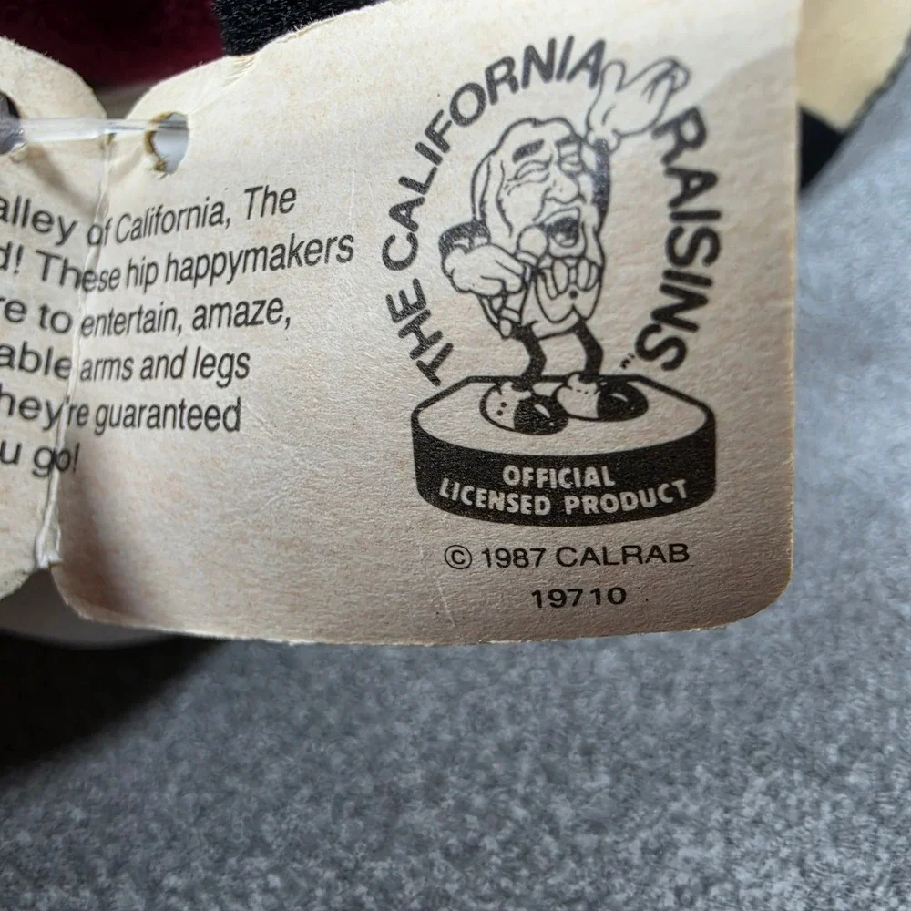 Applause California Raisins Plush Lead Singer Purple 1987 Vintage 8